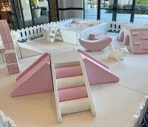 Commerciale popolare casa di rimbalzo colorata per bambini Soft Play attrezzatura per feste a noleggio parco giochi al coperto bianco rosa Baby Soft Play Set - Product Image 5