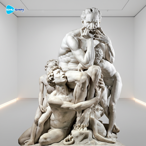 Estatua Clásica de Mármol de los Luchadores Hércules y Anteus, Escultura Mitológica Griega - Product Image 2