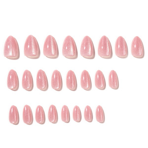 Nuevos Estilos de <span class=keywords><strong>Uñas</strong></span> Postizas con Diseño de Ojo de Gato, Color Rosa, <span class=keywords><strong>Uñas</strong></span> Postizas Personalizadas, Forma Simple de Almendra, <span class=keywords><strong>Uñas</strong></span> Adhesivas al por Mayor - Product Image 3