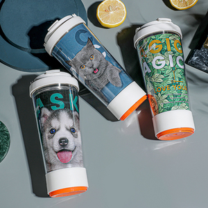 Regalo promozionale di natale personalizzato aspirazione viaggio caffè pubblicità tazza bicchiere Non cadente con inserto di carta tazza fai da te - Product Image 5