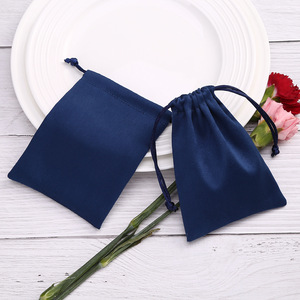 Sac à bijoux en velours avec cordon de serrage, bleu royal, 8x10cm, rangement rectangulaire pour bagues, emballage d'accessoires pour rouge à lèvres - Product Image 1
