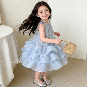 Vestido de Princesa de Tul con Lentejuelas y Flores en el Dobladillo para Niñas Pequeñas, Ideal para Fiestas - Product Image 6