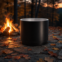 Vente en gros de foyer extérieur à granulés de bois en acier noir, nouvelle version, facile à déplacer, avec pique à brasero