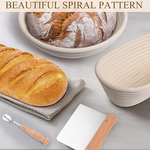 Nhà Máy Bán buôn Vòng sourdough Starter Kit chất lượng tốt mây Banneton Bánh Mì Chống Basket Set - Product Image 5