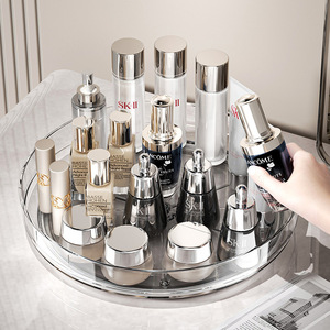 Rotating Cosmetic Storage Box Pet Material Silent Turntable For Bathroom Bedroom Desktop Makeup Organizer <b>Small</b> Large Size - Product Image 4