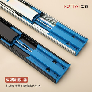 Glissières de tiroir à trois sections de 36 pouces en acier laminé à froid avec fermeture amortie pour meubles - Product Image 4