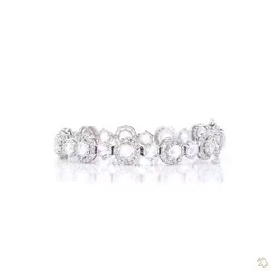 สร้อยข้อมือเพชรที่มีเอกลักษณ์ทันสมัยในทองคำขาว10K/ 14K/ 18Kt พร้อมเพชร - Product Image 3