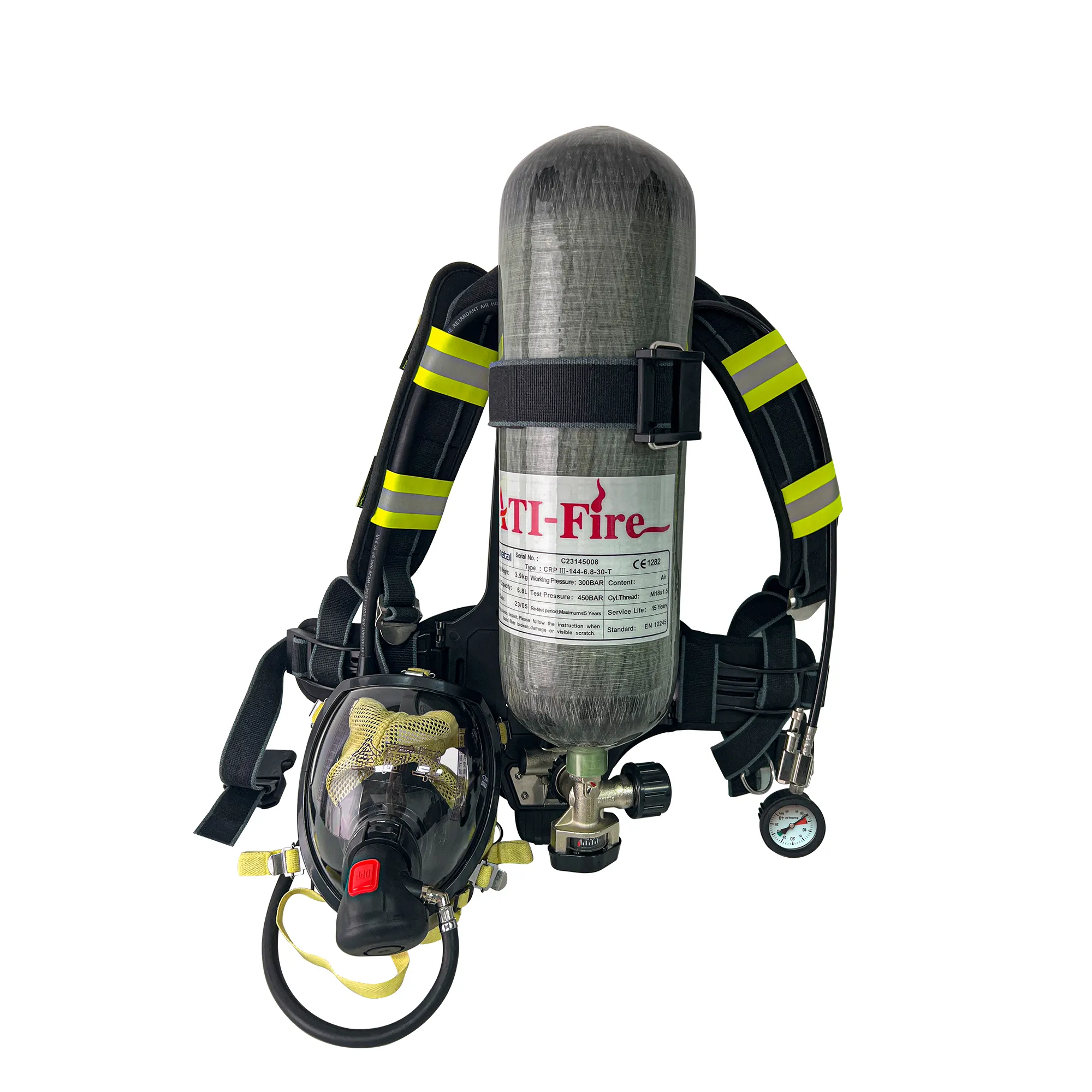 ATI-Fire ISO 6.8L อัดอากาศแบบพกพาแรงดันสูง300bar scba