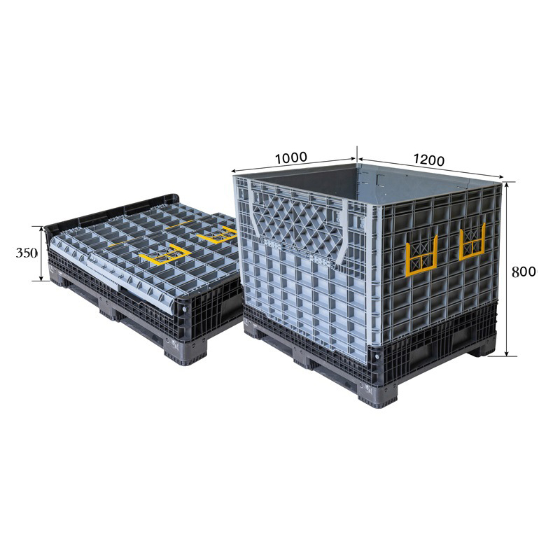 Большой складной пластиковый контейнер для поддонов 1200x1000x810 мм