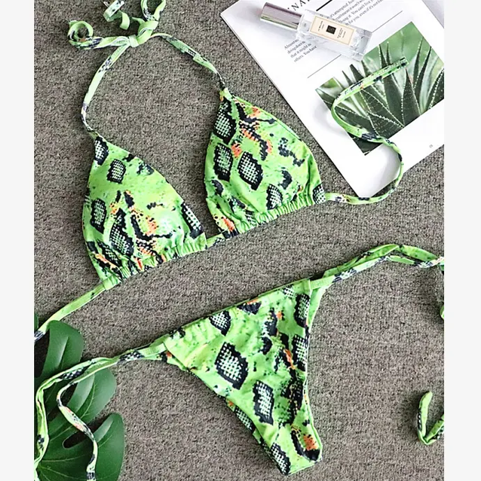 Micro Bikini Bộ Sexy Halter Thong Bikini Tie Side Dưới Triang Le Đồ Bơi Bơi Phù Hợp Với 2024 Tắm Phù Hợp Với Đối Với Phụ Nữ