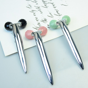 Masajeador <span class=keywords><strong>de</strong></span> Rodillos en Forma <span class=keywords><strong>de</strong></span> Y <span class=keywords><strong>de</strong></span> <span class=keywords><strong>Cuarzo</strong></span> Rosa, Obsidiana, Turmalina y Jade Dongling, al por Mayor para Fabricantes, en Stock, con Logotipo Personalizado, para Uso Doméstico - Product Image 2