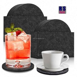 Factory Price High Quality <b>Felt</b> Coaster Durable Material Easy-Cleaning <b>Felt</b> Round Coaster Set - Product Image 1