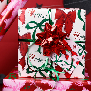 Papel de regalo de Navidad de fábrica Papel metálico 43*300 cm Embalaje de papel de regalo - Product Image 5