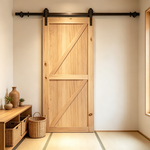 Porte coulissante en bois massif <span class=keywords><strong>de</strong></span> pin <span class=keywords><strong>de</strong></span> qualité supérieure pour la production en série, idéale pour les projets immobiliers. - Product Image 1