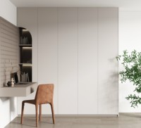 Meubles de chambre à coucher au design moderne sur mesure Armoire durable avec coiffeuse intégrée Montage facile