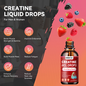 Gotas de líquido HCL de creatina personalizadas con hidrocloruro, L-carnitina, L-<span class=keywords><strong>glutamina</strong></span>, <span class=keywords><strong>BCAA</strong></span>, vitamina B12 para soporte muscular <span class=keywords><strong>y</strong></span> refuerzo de energía - Product Image 3