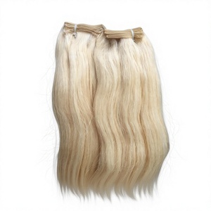 Nandee House 100% Virgin Indian Hair Machine Double Weft High Quality Natural Looking Temple Hair 613 Natural <b>Bleached</b> Straight - Product Image 1