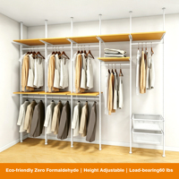 Porte-vêtements moderne en acier du sol au plafond avec portes en MDF pour dressing, rangement de salon et location d'appartement