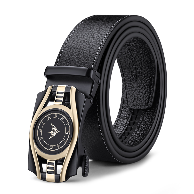Мужской кожаный ремень WILLIAMPOLO с автоматической пряжкой, первый слой из натуральной воловьей кожи