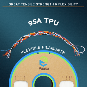 Filament 3D YOUSU <span class=keywords><strong>TPU</strong></span> mat 1,75 mm 1 kg, sans déformation et diamètre de précision, filament flexible 65A/75A/85A/95A pour imprimantes 3D - Product Image 2