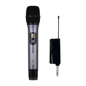 Microfono Wireless palmare UHF con Mini ricevitore 50 canali per Karaoke Business Meeting discorso Home Entertainment