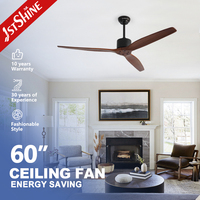 Ventilateur de plafond 1stshine à pales en bois, ultra silencieux, durable, de qualité supérieure, faible consommation d'énergie, application mobile intelligente, 6 vitesses