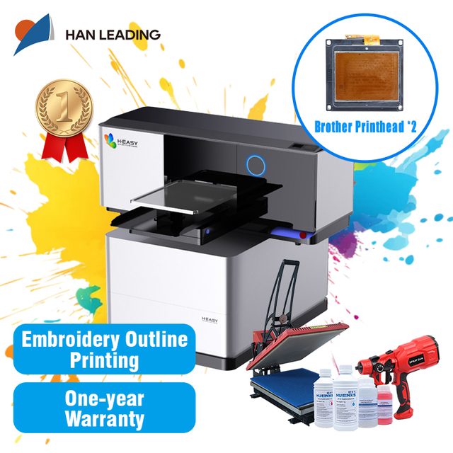 H EASY Automatic Fast Printing 40x50cm DTG Direct Garment Printer for Cotton T-Shirts Business Custom Apparel Digital Production