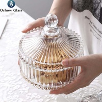 Kotak hadiah promosi gelas kecil wadah permen dapur gelas makanan toples kaca dengan tutup