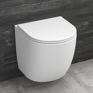 MIL-B Kamalu bianco opaco WC da parete in stile europeo con bombola a doppio filo incluso PP pezzo unico per il bagno - Product Image 1