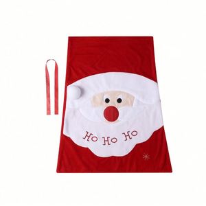 กระเป๋าเป้สะพายหลังลายซานตาคลอสสำหรับใส่ขนมขนาดใหญ่ ผ้ากำมะหยี่สีทอง พิมพ์ลายด้วยเทคนิค Thermal Transfer ของขวัญคริสต์มาสทันสมัย - Product Image 6