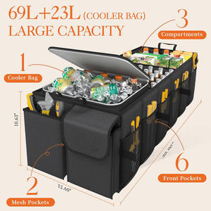 Organizador de maletero plegable con bolsa de almacenamiento de accesorios de coche más fresco con <span class=keywords><strong>3</strong></span> compartimentos - Product Image 4