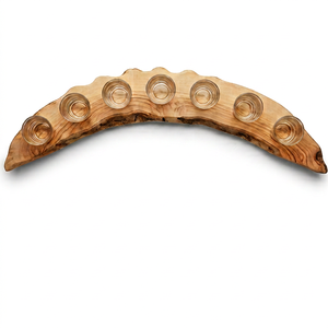 Support élégant en bois courbé pour verres, fait main, rustique, pour présentation de boissons, utilisation dans le salon - Product Image 4