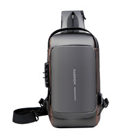 Sac de poitrine pour homme avec serrure à code antivol, sac de sport décontracté pour la course en extérieur, sac banane, sac à bandoulière, sac à dos de sport