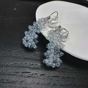 Nuevo diseño de alta calidad sin perforación pendientes puños elegante cristal grande imitación barroco perla brazalete pendientes con Clip - Product Image 4