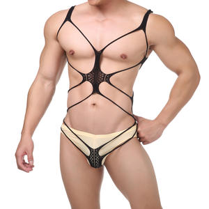 <strong>Men's</strong> Lace <strong>Bodystocking</strong>, Open Crotch Sheer Fishnet Teddy, Crossdressing Sensual Full Body Suit, Stretchable Lingerie - Product Image 3