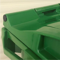 Poubelle extérieure debout de grande taille de 1100 litres avec roues, écologique, en HDPE, rectangulaire, avec couvercle roulant, couleur et logo personnalisables