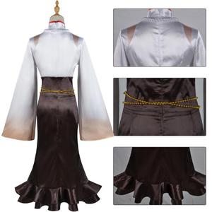 Ecowalson <span class=keywords><strong>Genshin</strong></span> Impact <span class=keywords><strong>Ningguang</strong></span> Yelan Pizza Hut Cosplay perruque Cosplay Anime jeu <span class=keywords><strong>Genshin</strong></span> Cosplay perruque vêtements ensemble complet Halloween - Product Image 2