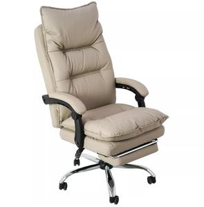 Silla moderna de gerente ejecutivo con cuero PU suave y tela, silla giratoria relajante para reuniones, reposapiés para silla de oficina con bloqueo - Product Image 1