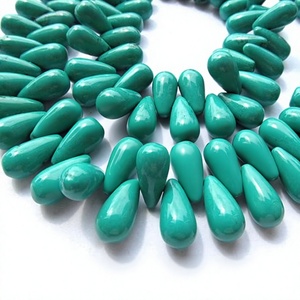 Pierre précieuse turquoise naturelle en forme de goutte d'eau, qualité supérieure, couleur verte, pierre semi-précieuse pour la fabrication de bijoux, fournisseur Gopika - Product Image 2