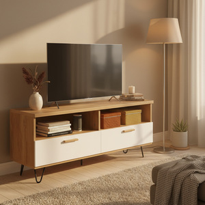 Set <span class=keywords><strong>di</strong></span> Mobile <span class=keywords><strong>TV</strong></span> e Tavolino da Caffè in Stile Nordico <span class=keywords><strong>di</strong></span> Lusso, Arredamento Moderno Minimalista per Soggiorno in MDF, Prodotto in Cina, Imballato per la Spedizione - Product Image 3