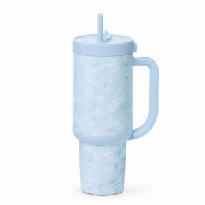 40oz insulated stainless steel tumbler sliding button retractable hidden <b>straw</b> bpa-free 40oz stainless steel sippy cup - Product Image 1