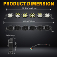 6 phares LED blancs connectables tout-terrain, étanches IP67, 6000 lumens, 12V DC, en aluminium aéronautique haute durabilité, 40 pouces