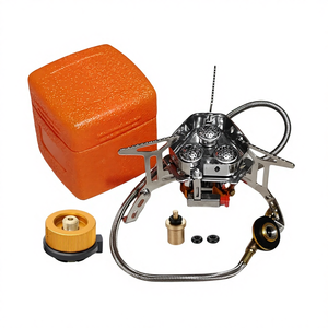 Draagbare opvouwbare gasfornuis voor buitenkamperen met elektronische ontsteking, butaanbrandstof, windbescherming - geschikt voor barbecue en veldgebruik - Product Image 4