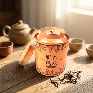 Boîte à thé en métal personnalisée avec logo et impression couleur OEM, boîte à thé en métal pour thé en vrac, 85 mm - Product Image 1