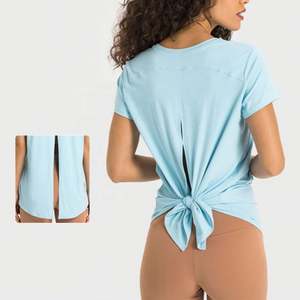 Camisetas de talla grande para mujer, venta al por mayor, camisetas y tops informales para correr con corte holgado para yoga y entrenamiento - Product Image 4