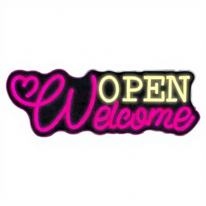 Enseigne murale personnalisée pour vitrine de magasin - Design d'enseigne au néon LED OPEN WELCOME - Product Image 5