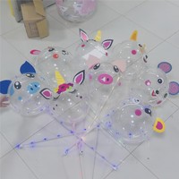 Lot de ballons Bobo lumineux LED portables en forme d'animaux, 70 cm, avec autocollants, pour décoration d'anniversaire