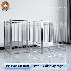 Puppies için 304 paslanmaz çelik <span class=keywords><strong>Pet</strong></span> mağaza ekran kafes düğme-kapatma çalışan yatak küçük köpekler için Teddy Bichon canlı konut - Product Image 6