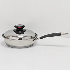 Sartén gourmet sin agua sin grasa <span class=keywords><strong>acero</strong></span> inoxidable quirúrgico 304 utensilios de cocina sartén de borde enrollado ancho para cocinar <span class=keywords><strong>en</strong></span> la cocina - Product Image 2