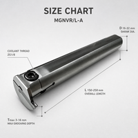 Internal Grooving Tool Holder MGNVR/L-A Jetstream High Pressure Coolant Boring Bar Shank Dia 16-32mm for MGMN Insert